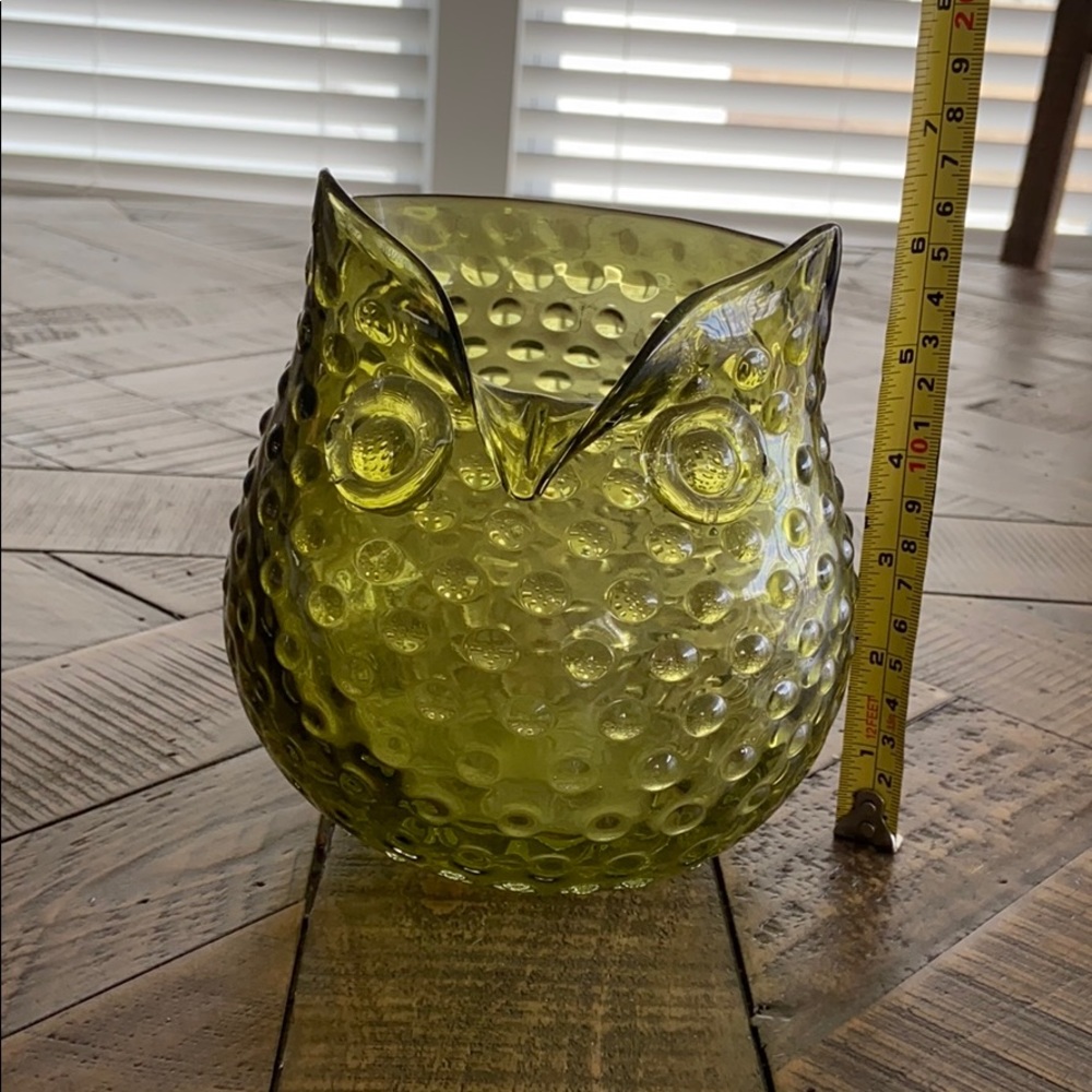 Green owl glass decorative holder - Picture 2 of 3